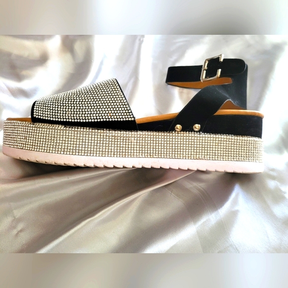 Rhinestone Platform Sandals - Picture 4 of 4